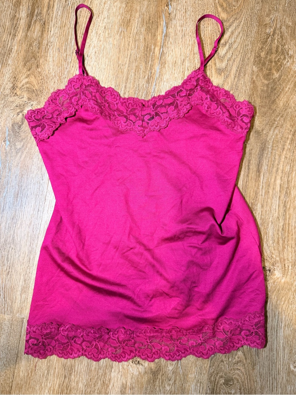 White House Black Market Fuchsia Lace-Trim Camisole NWT